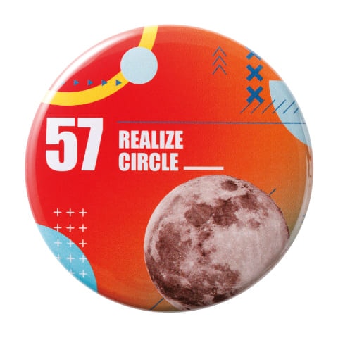 円形の57mm缶バッジ