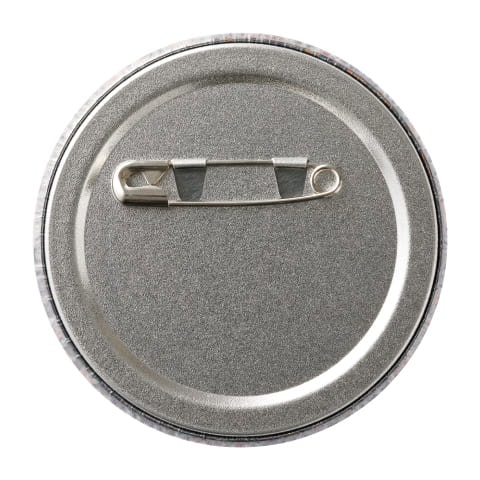 円形缶バッジの安全ピンの写真