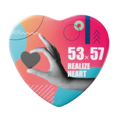 ハート型缶バッジ