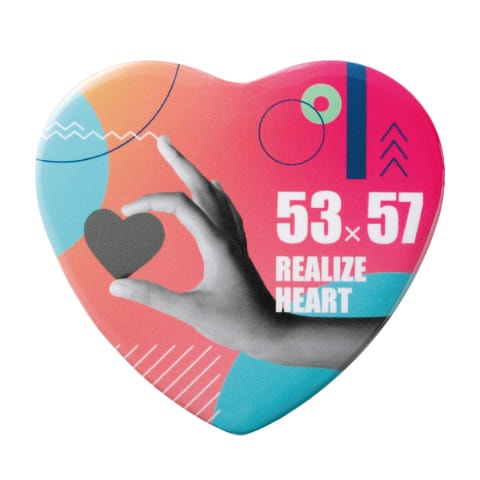 ハート型缶バッジ