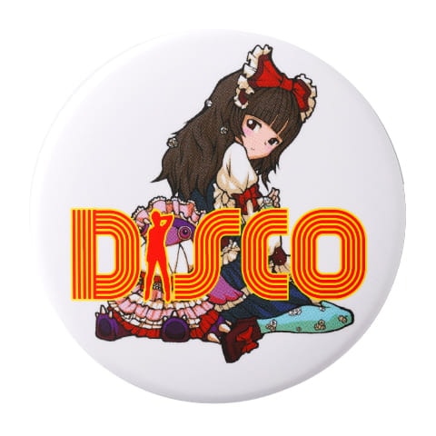 キャラクターがプリントされたマット缶バッジ