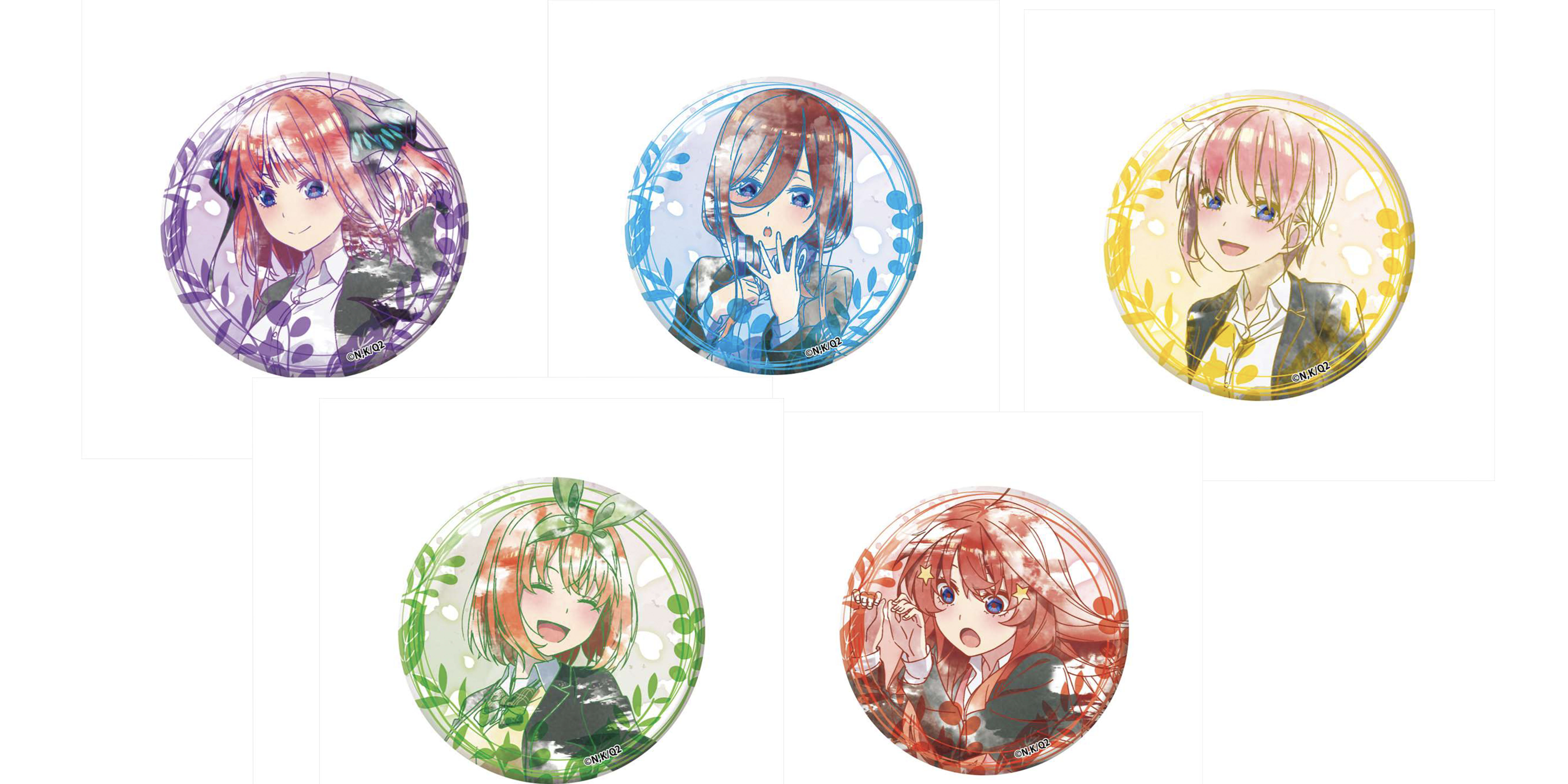 Tvアニメ 五等分の花嫁 より水彩ｱｰﾄ 缶ﾊﾞｯｼﾞが新登場 リアライズのバッチリ缶バッジ